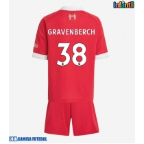 Camisa de Futebol Liverpool Ryan Gravenberch #38 Equipamento Principal Infantil 2025-26 Manga Curta (+ Calças curtas)